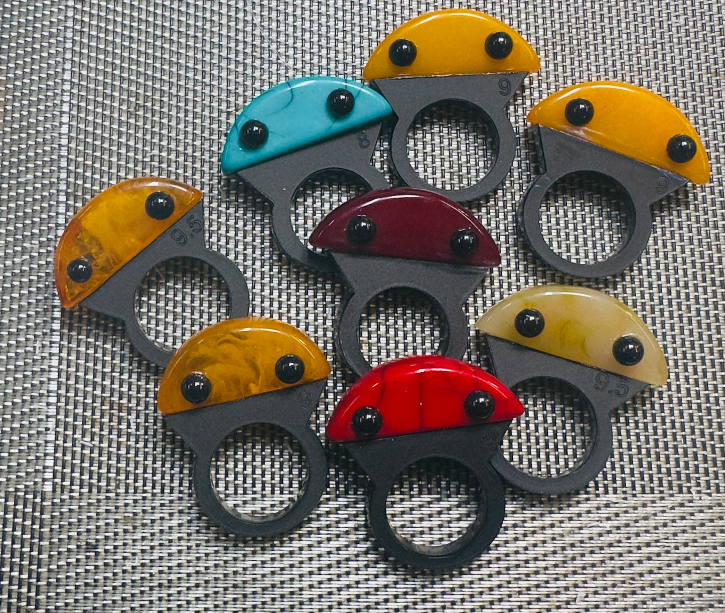 Half Moon Resin Rings