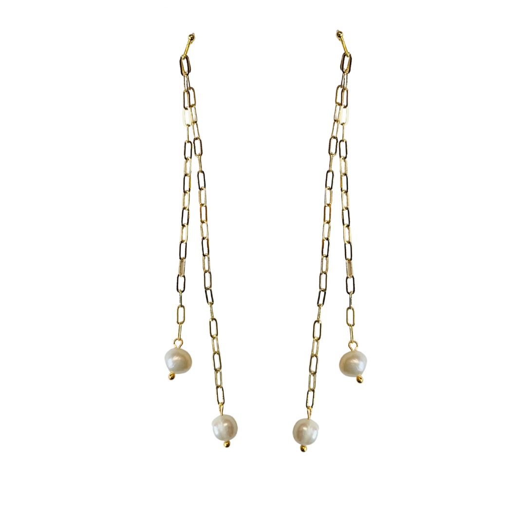 Golden Pearls Earrings