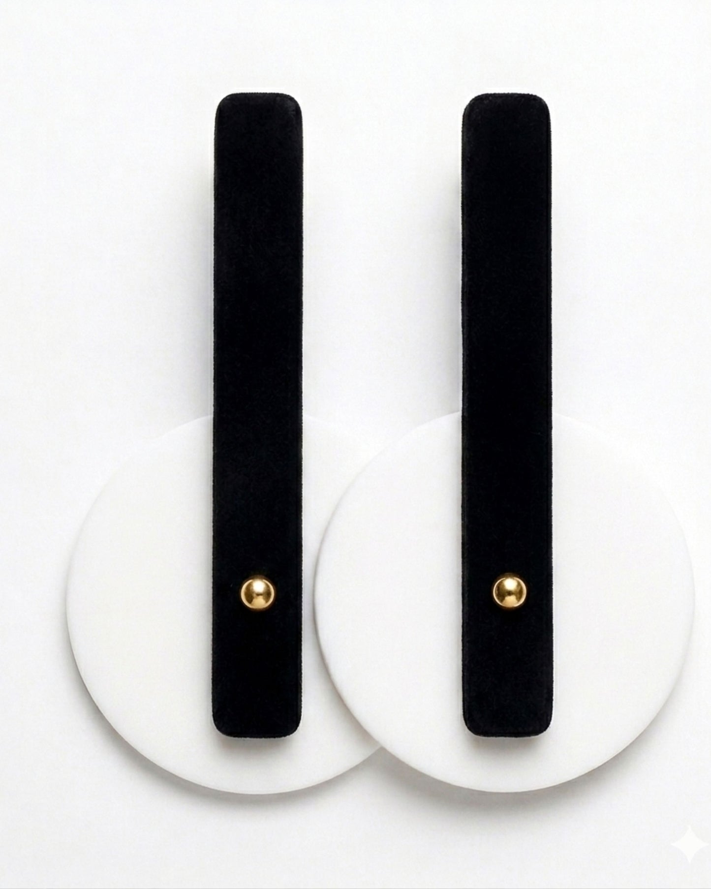 Black and White Circle Earrings