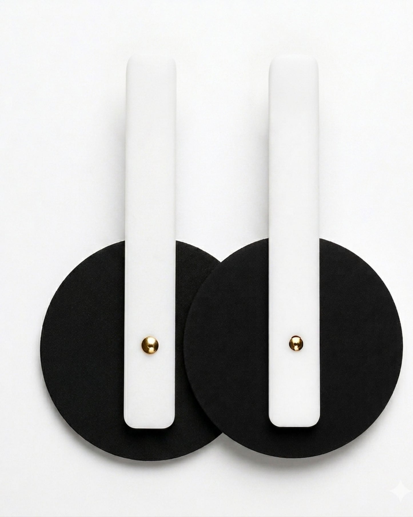 Black and White Circle Earrings