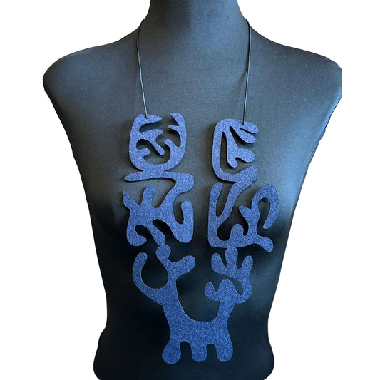 Felt Block Print Necklace