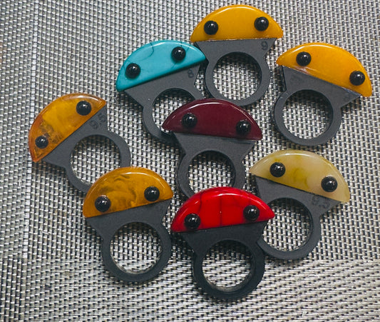 Half Moon Resin Rings