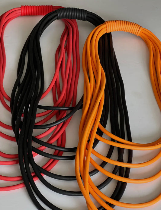 Multi Strand Rubber Necklace