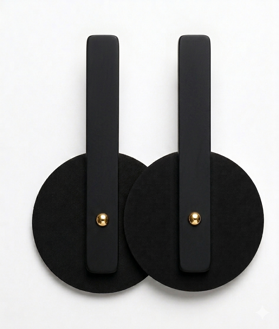 Black and White Circle Earrings