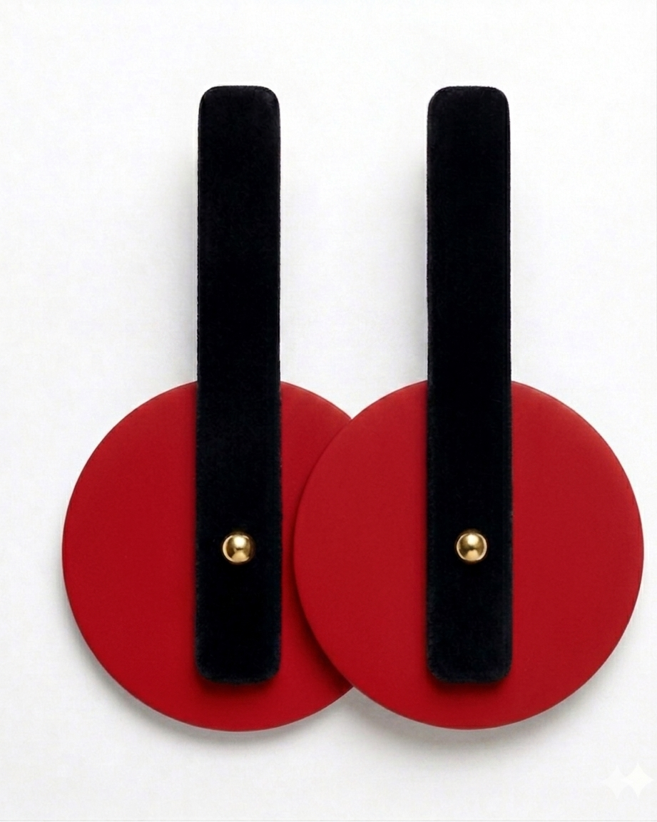 Black and White Circle Earrings