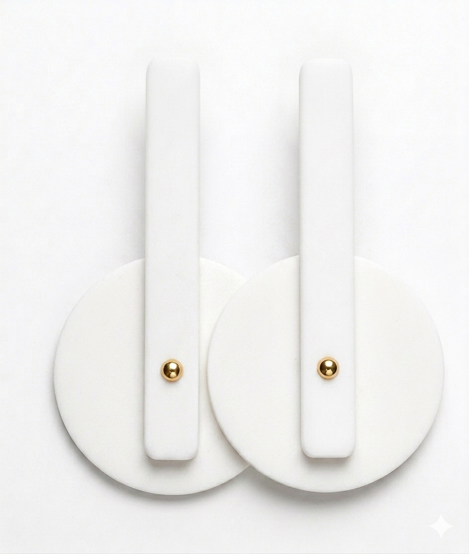 Black and White Circle Earrings