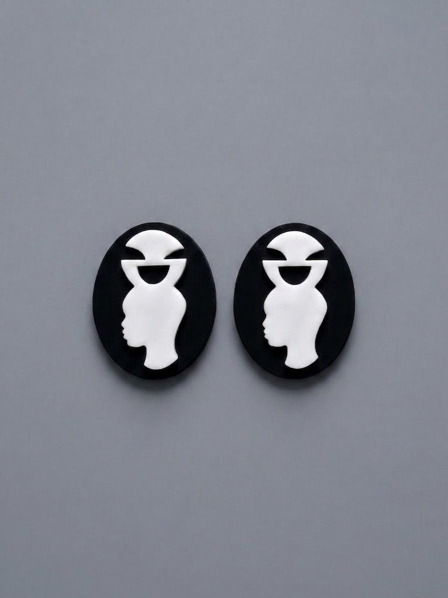 Crown Cameo Earrings