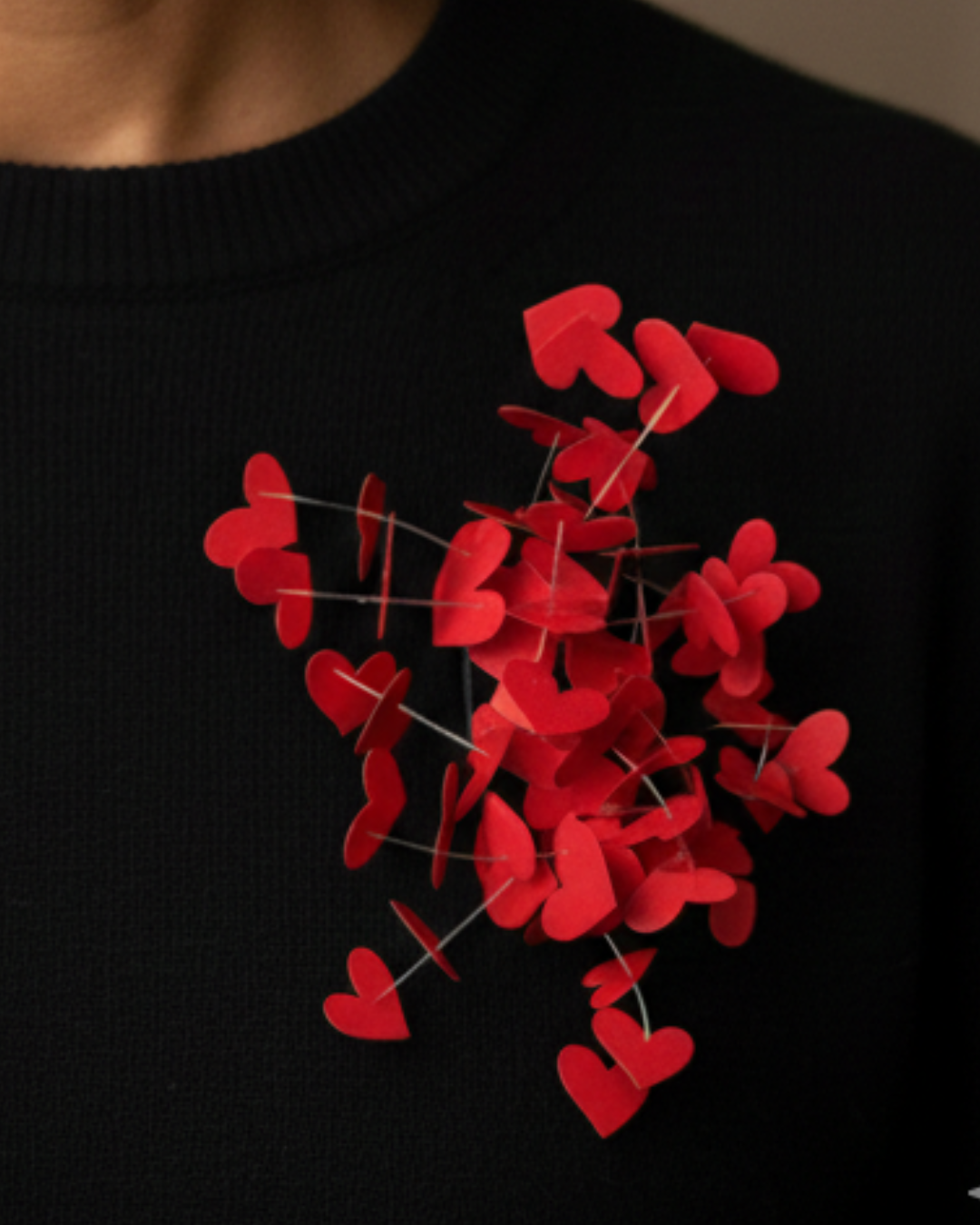 Red Hearts Kinetics Brooch