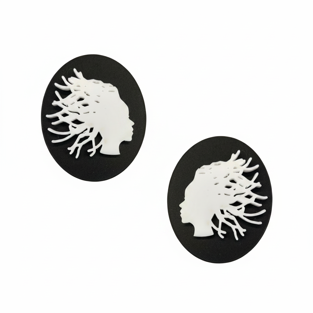 Crown Cameo Earrings