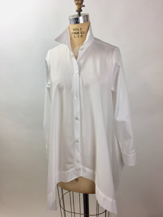 Tori White Cotton Shirting