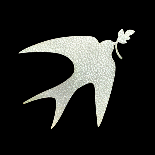 Inauguration Peace Brooch Metallic Leather