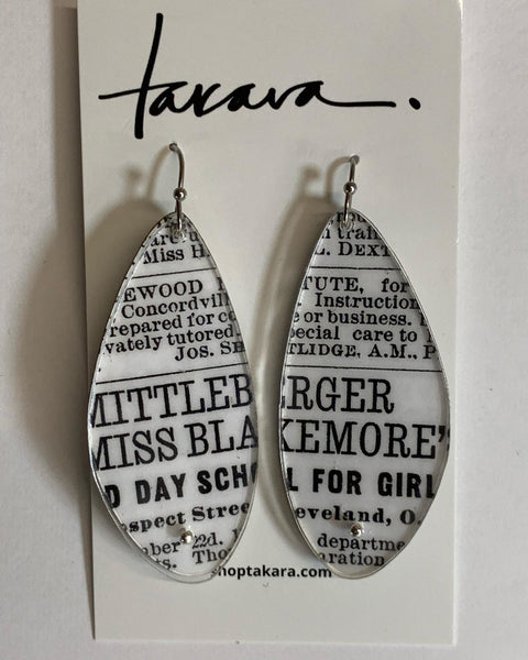 Newsprint Earrings