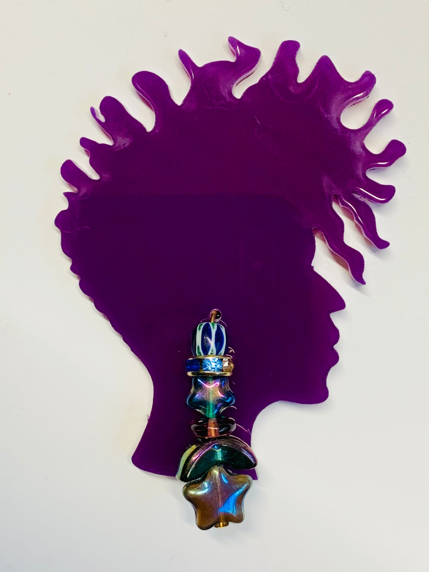 Curly Top Pin with Earring Crown Act