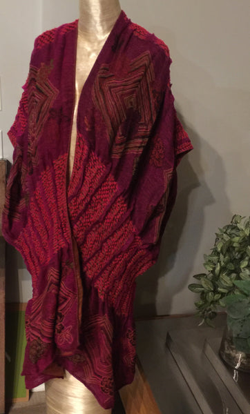 Reversible textured Kimono
