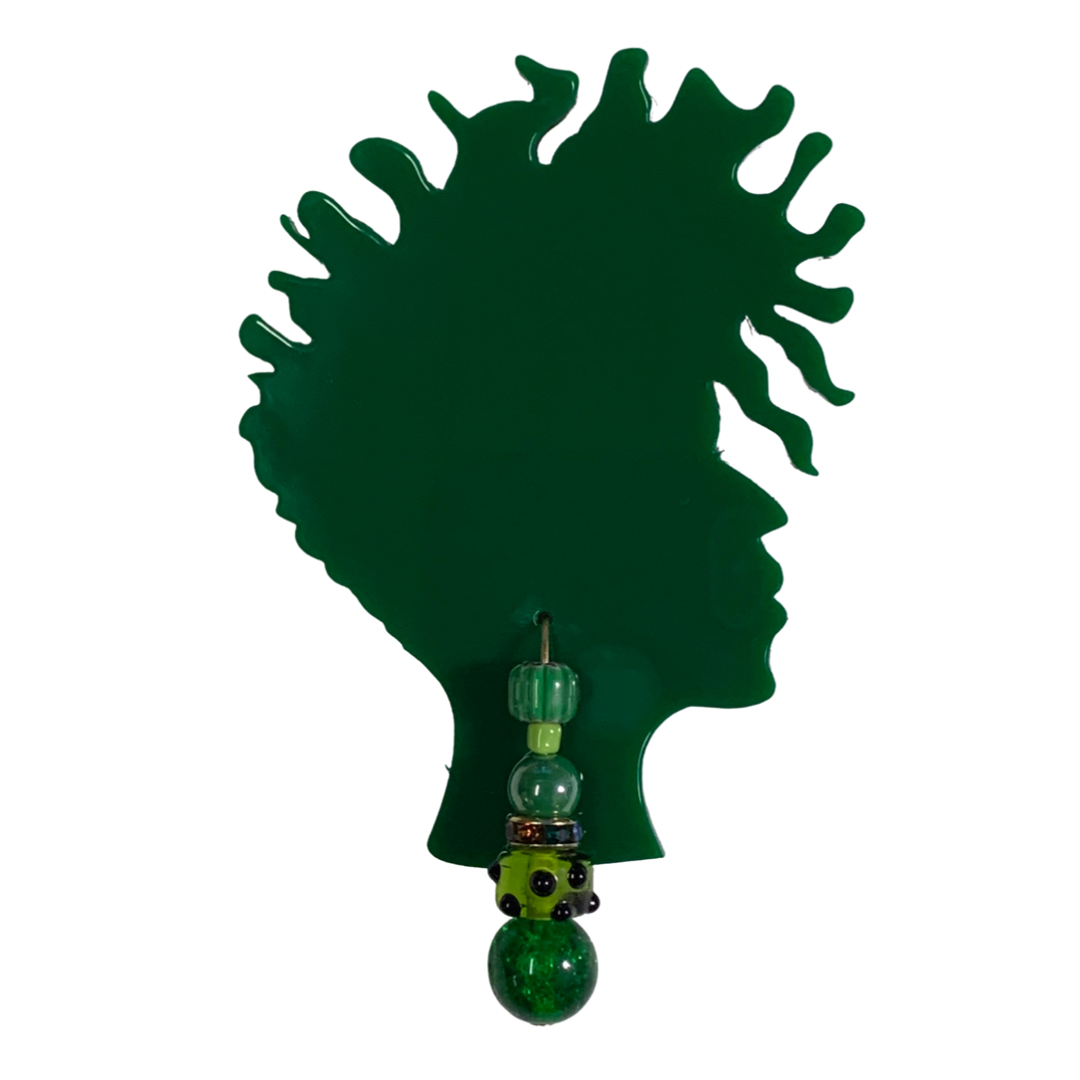 Curly Top Pin with Earring Crown Act