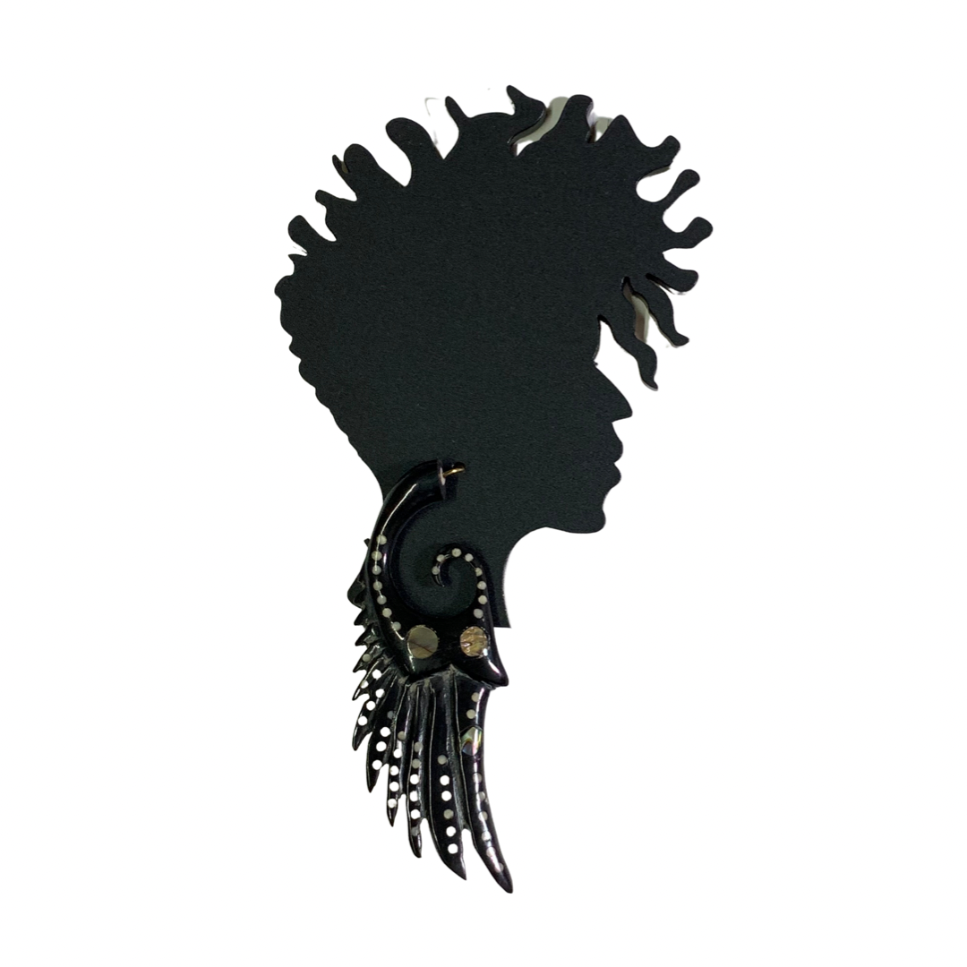 Curly Top Pin with Earring Crown Act