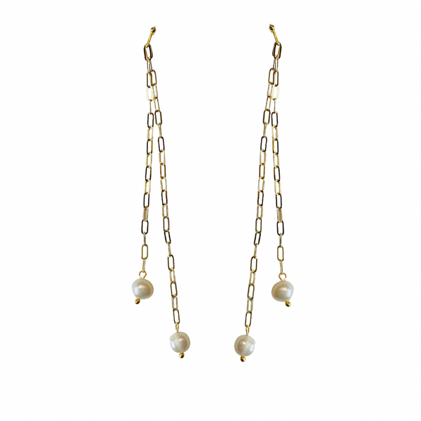 Golden Pearls Earrings